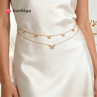 [พร้อมส่ง] สร้อยคาดเอว 2 ชั้น ลายผีเสื้อ โซ่คาดเอวผู้หญิง สไตล์ Y2K เครื่องประดับใส่กับบิกินี่ เรียบหรู เซ็กซี่