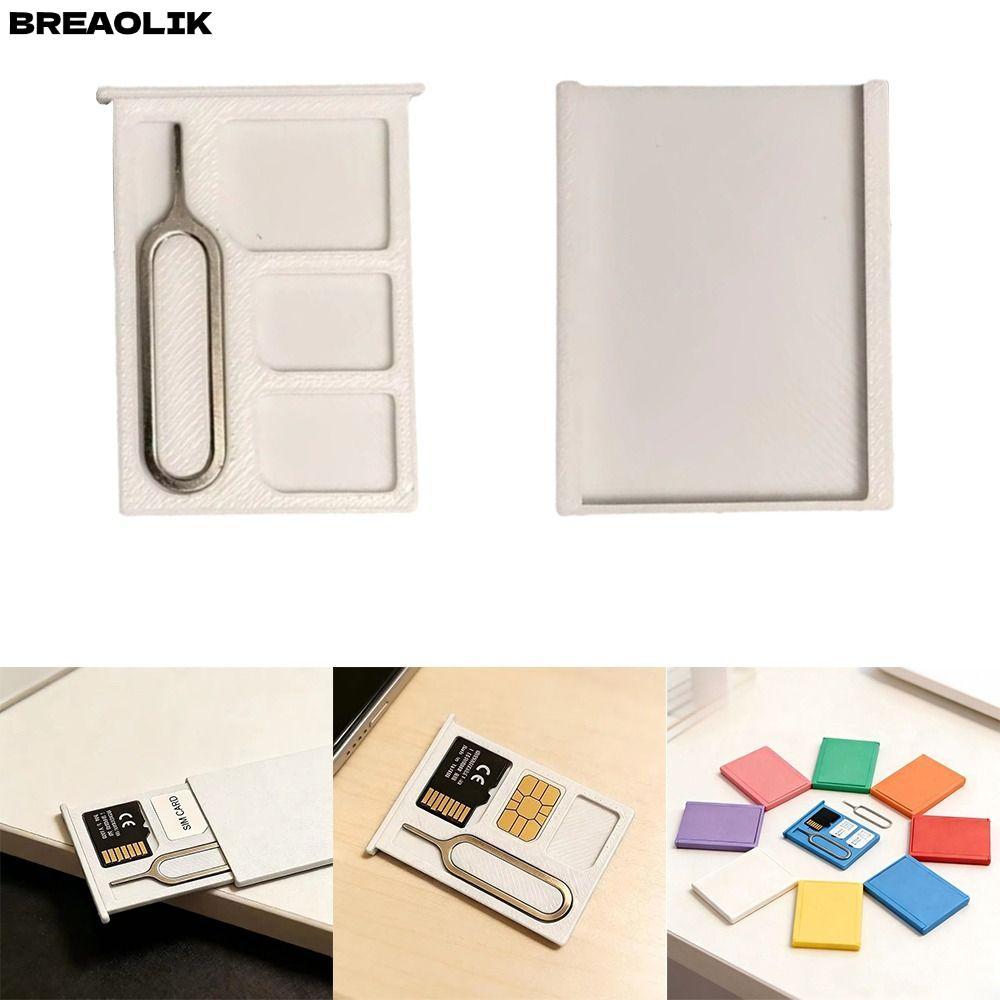 BREAOLIC กล่องเก็บซิมการ์ด 1 ช่อง + TF Card 2 ช่อง พร้อม Eject Pin กันกระแทก สําหรับ SIM & Micro SD