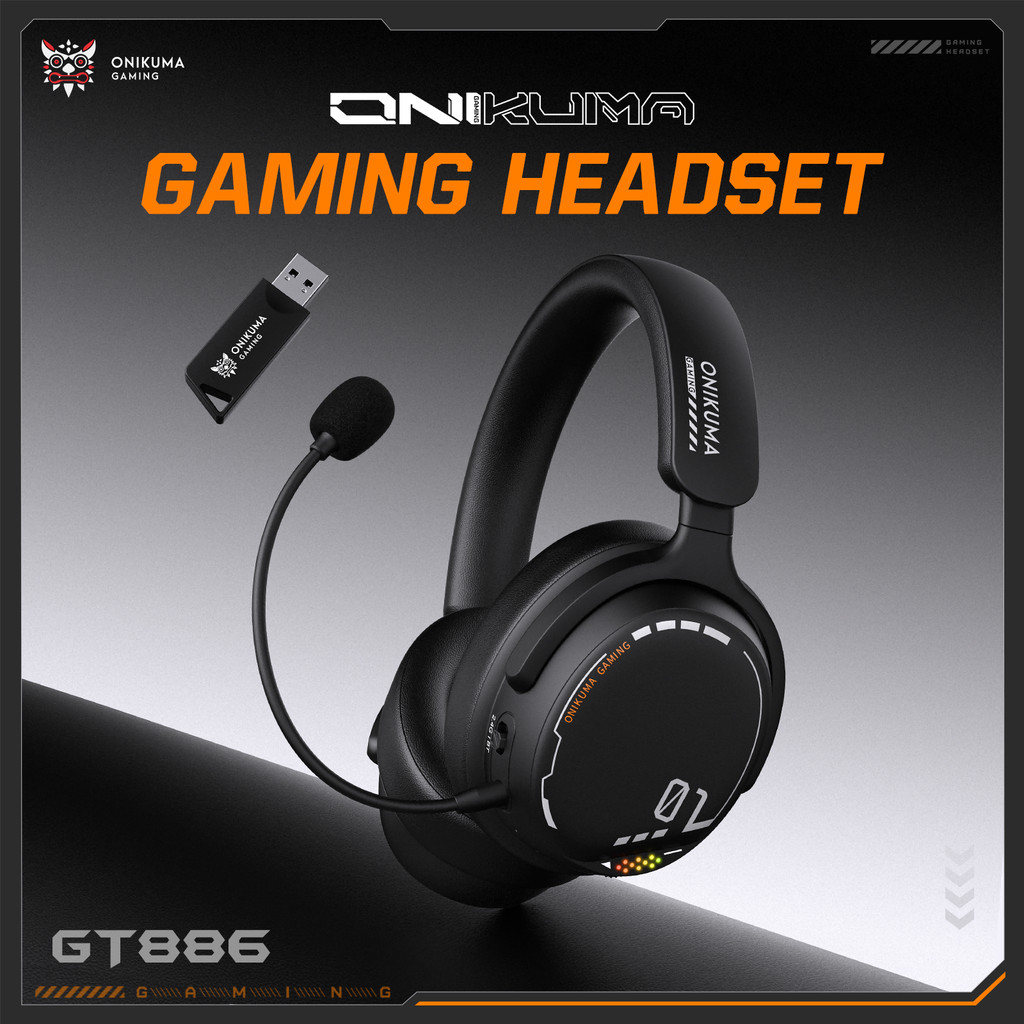 Onikuma GT886 ชุดหูฟังสามโหมดชุดหูฟังบลูทูธเกม 5.4/2.4G/AUX 3.5 มม.