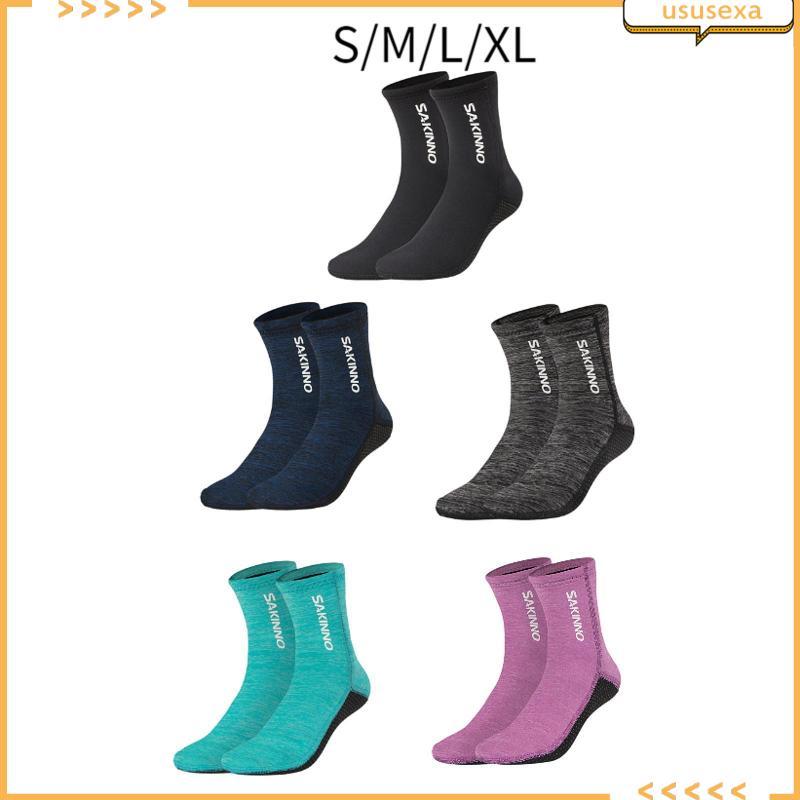[Ususexa] ถุงเท้าดําน้ํา Neoprene 3 มม.ลื่นอุ่นผู้ใหญ่ Wetsuits รองเท้าน้ําถุงเท้าสําหรับดําน้ําดูปะการังว่ายน้ํา