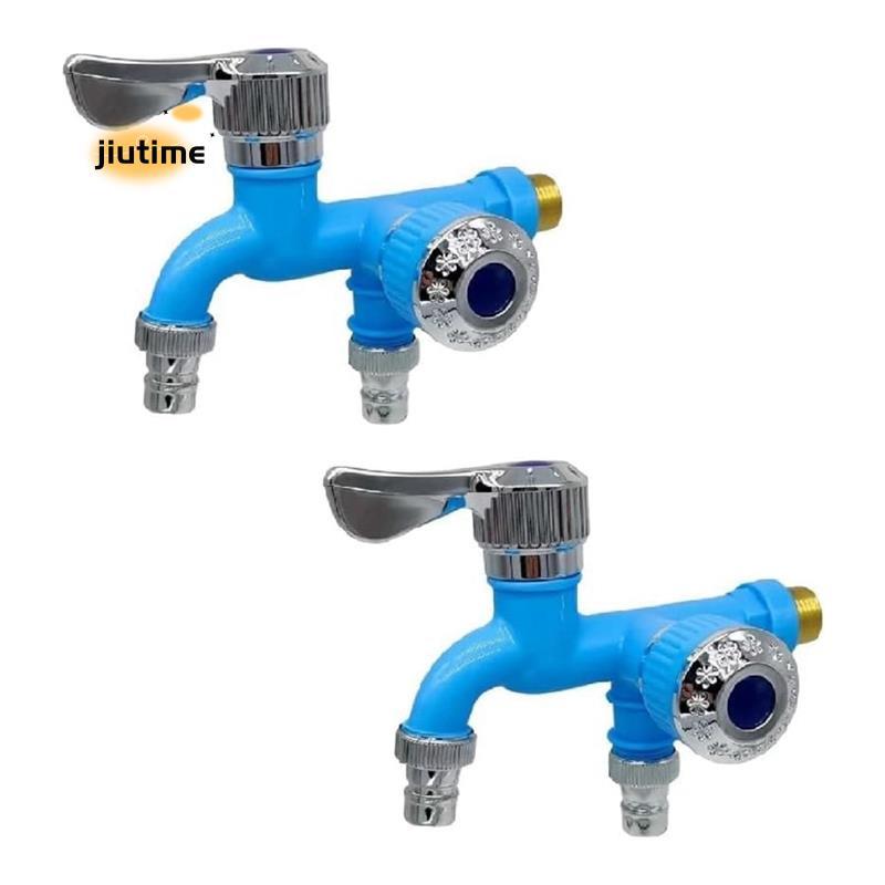 2PCS 2 Way Faucet Faucet Splitter Garden Hose Splitter Water Spirgot Splitter, Outdoor Double Taps W