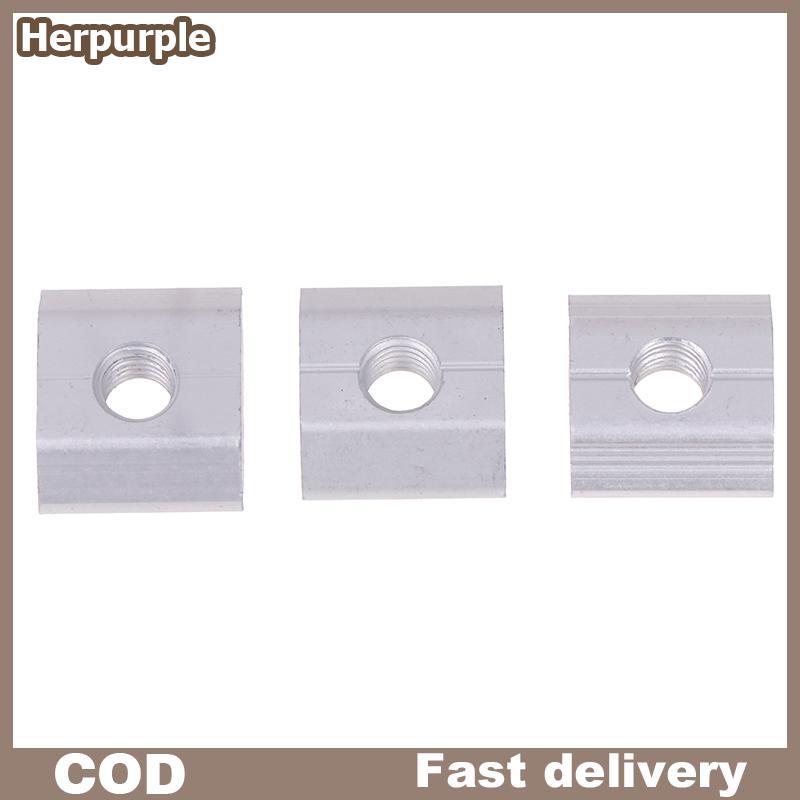 Herpurple 5pcs 21.2mm 22.3mm 23.7mm แผงโซลาร์เซลล์ติดตั้งอลูมิเนียม Braet End Mid Clamp T-Blos Square Nuts M8 T-Sliding Nut TH