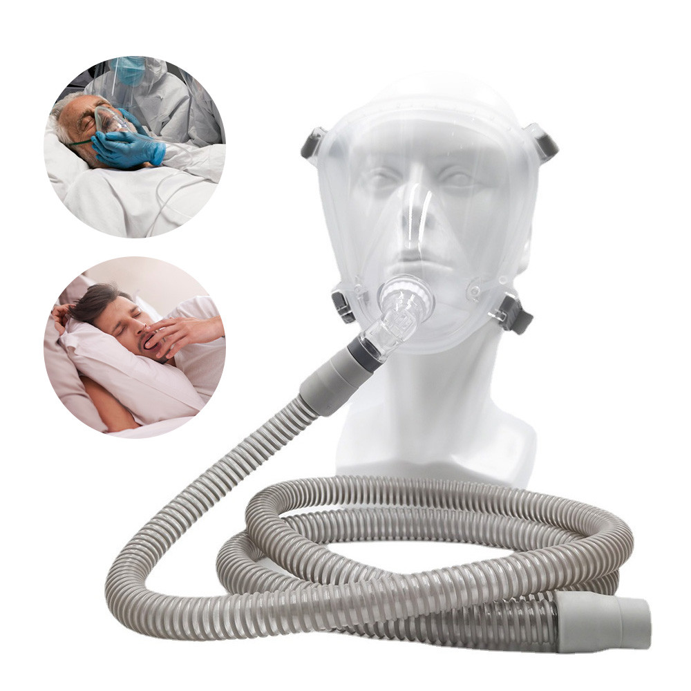Total Whole Face Silicone Cushion Mask with Headband 1.8M Tube for Most Machine Anti-snoring