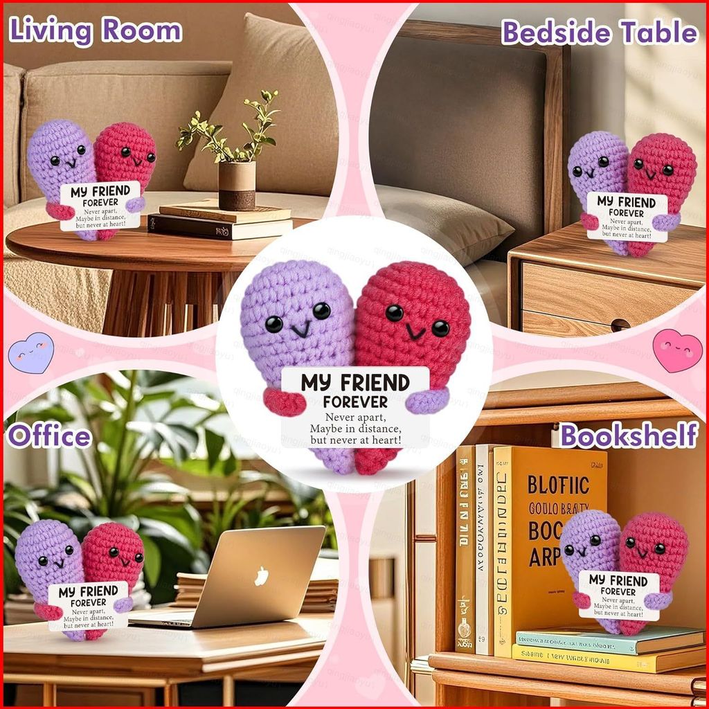 HQ น่ารักบวก Axolotl Plushie ตุ๊กตาโครเชต์แฮนด์เมดพร้อมข้อความเชิงบวกความเครียดบรรเทาของเล่นของขวัญ