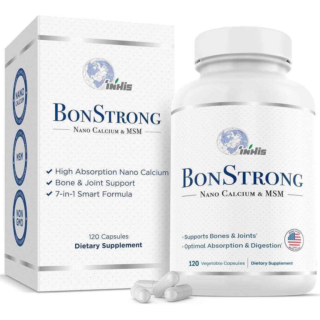 อาหารเสริมแคลเซียมนาโนพร้อม MSM – สูตรรองรับกระดูก 7-in-1 พร้อมวิตามิน D3, K1, Magnesium & Zinc – Ma