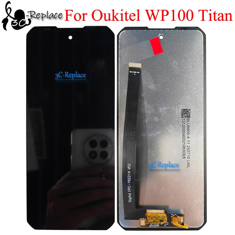 สีดํา 6.8 นิ้วสําหรับ Oukitel WP100 Oukitel WP100 Titan จอแสดงผล LCD Touch Screen Digitizer Assembly