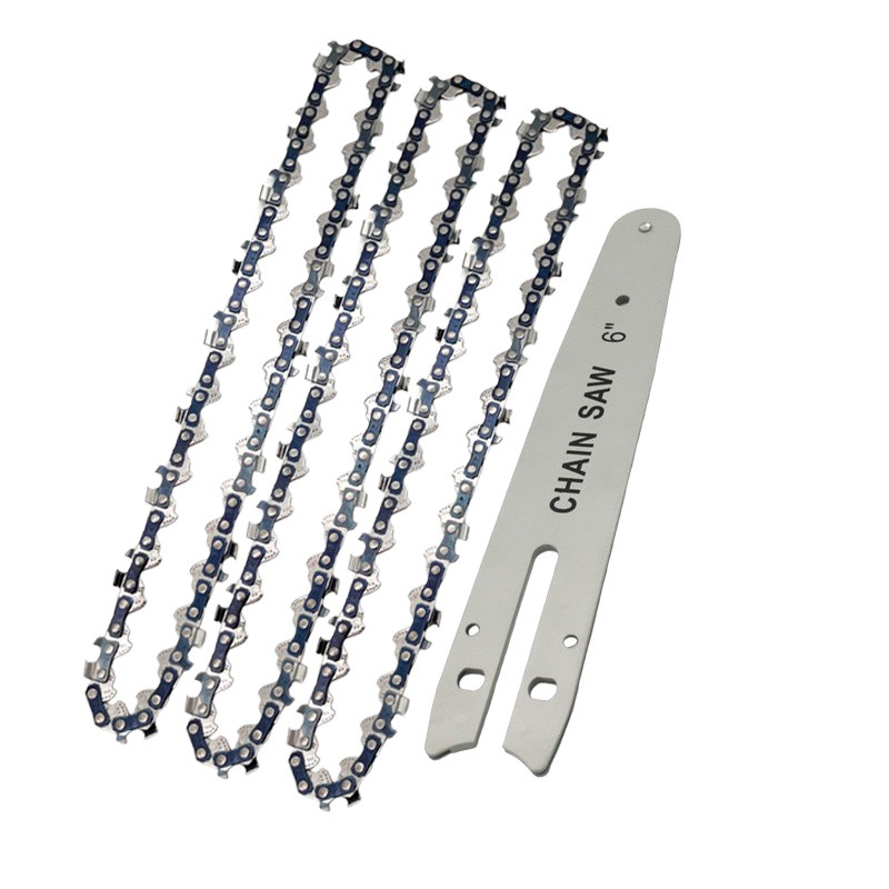 6 "1/4" Chainsaw Guide Bar 3 ชิ้น 1/4 "37 ไดรฟ์ Links โซ่ 65Mn ชุดโซ่เลื่อยเหล็ก