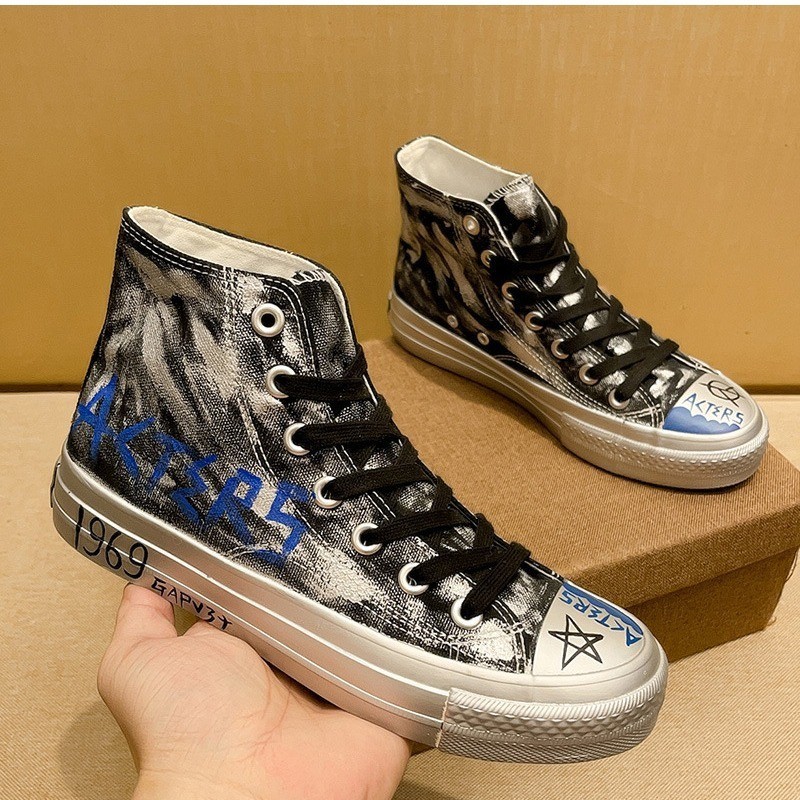 Co-Branded 1969 รองเท้าผ้าใบผู้ชาย Original Design Graffiti Street สวมใส่ All-Match Breathable Men C