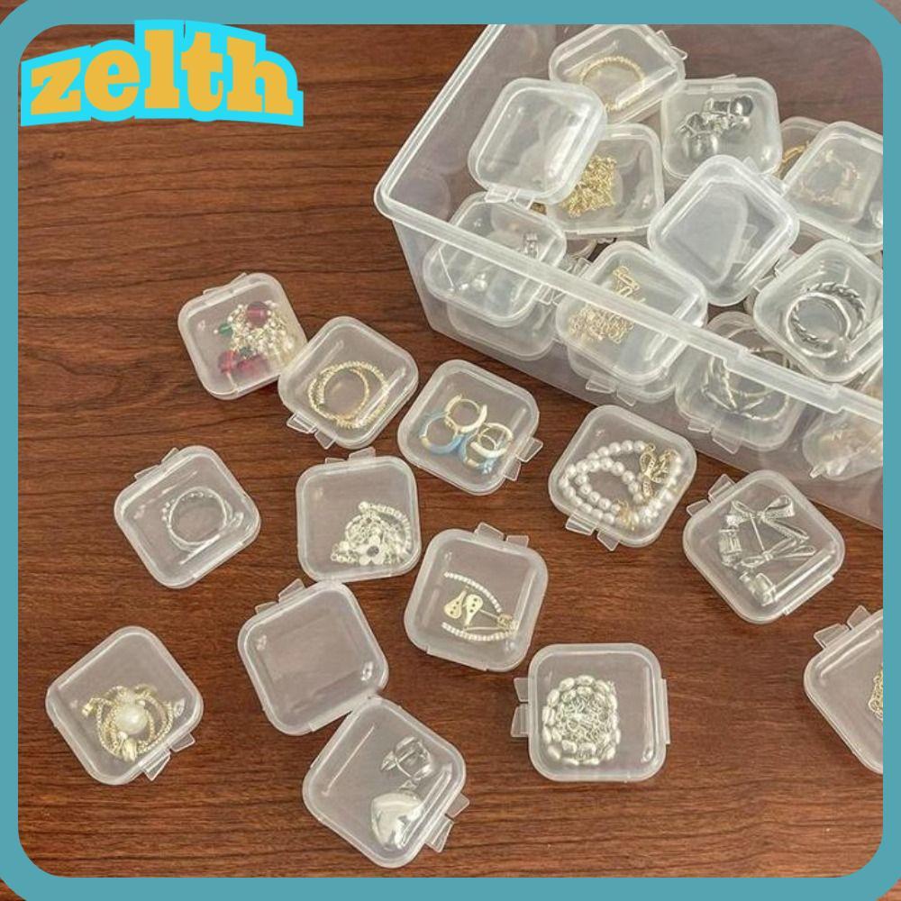 เซลธ 24ชิ้นเครื่องประดับบรรจุภัณฑ์,โปร่งใสแบบพกพาต่างหูกล่อง,ผู้ถือยาการจัดเก็บมินิขนาดเล็กพลาสติกกันฝุ่นกล่องภาชนะเก็