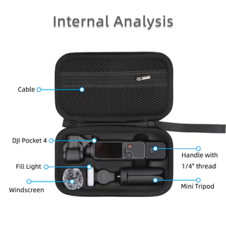For DJI OSMO Pocket 4 กระเป๋ามือถือ ชุดกล่องเก็บของแบบพกพา อุปกรณ์เสริมกล้องกีฬา
