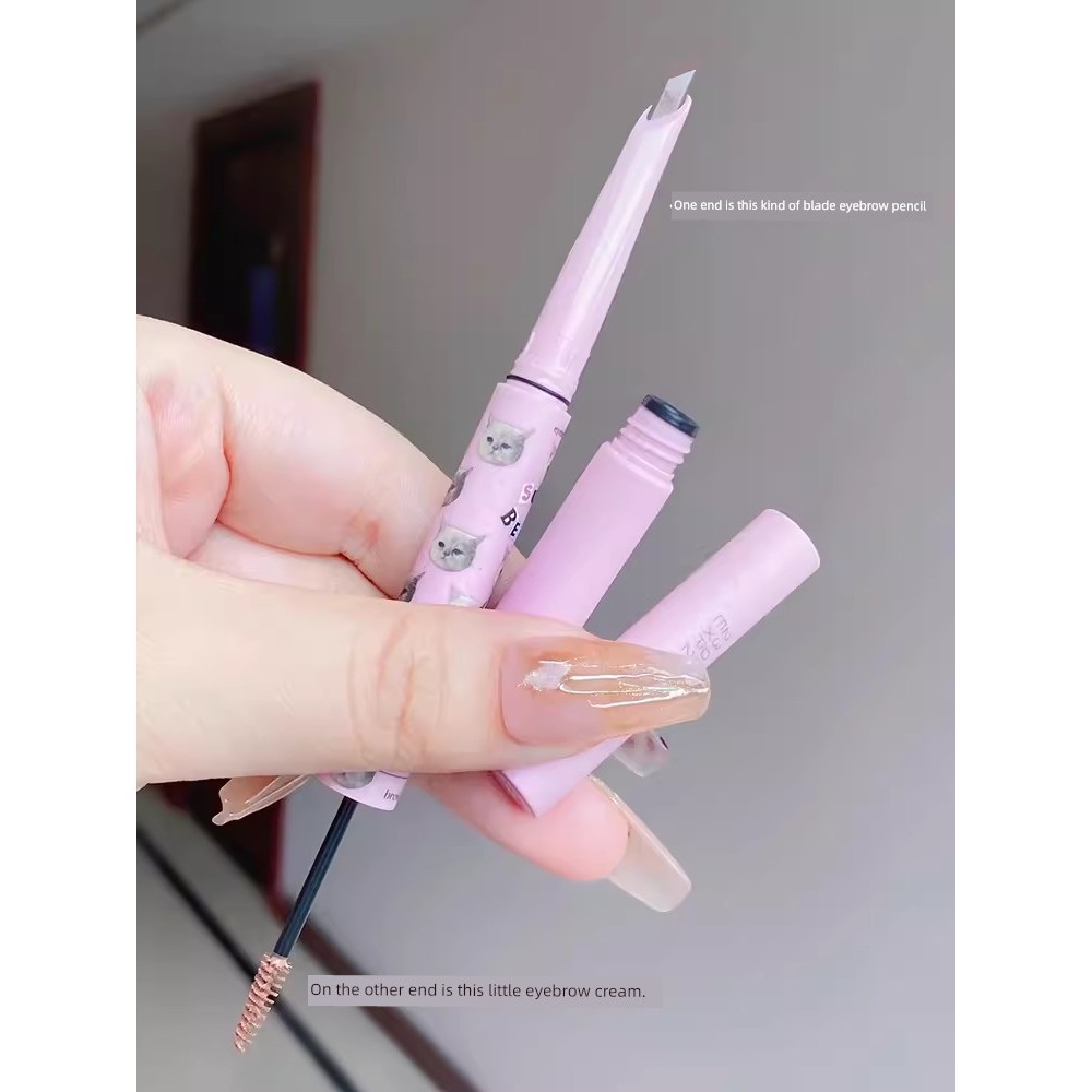 ย้อมคิ้ว ที่ปัดคิ้ว Flortte Flortte Flortte Fat Friends Club Double-Headed Blade ดินสอเขียนคิ้วย้อมส