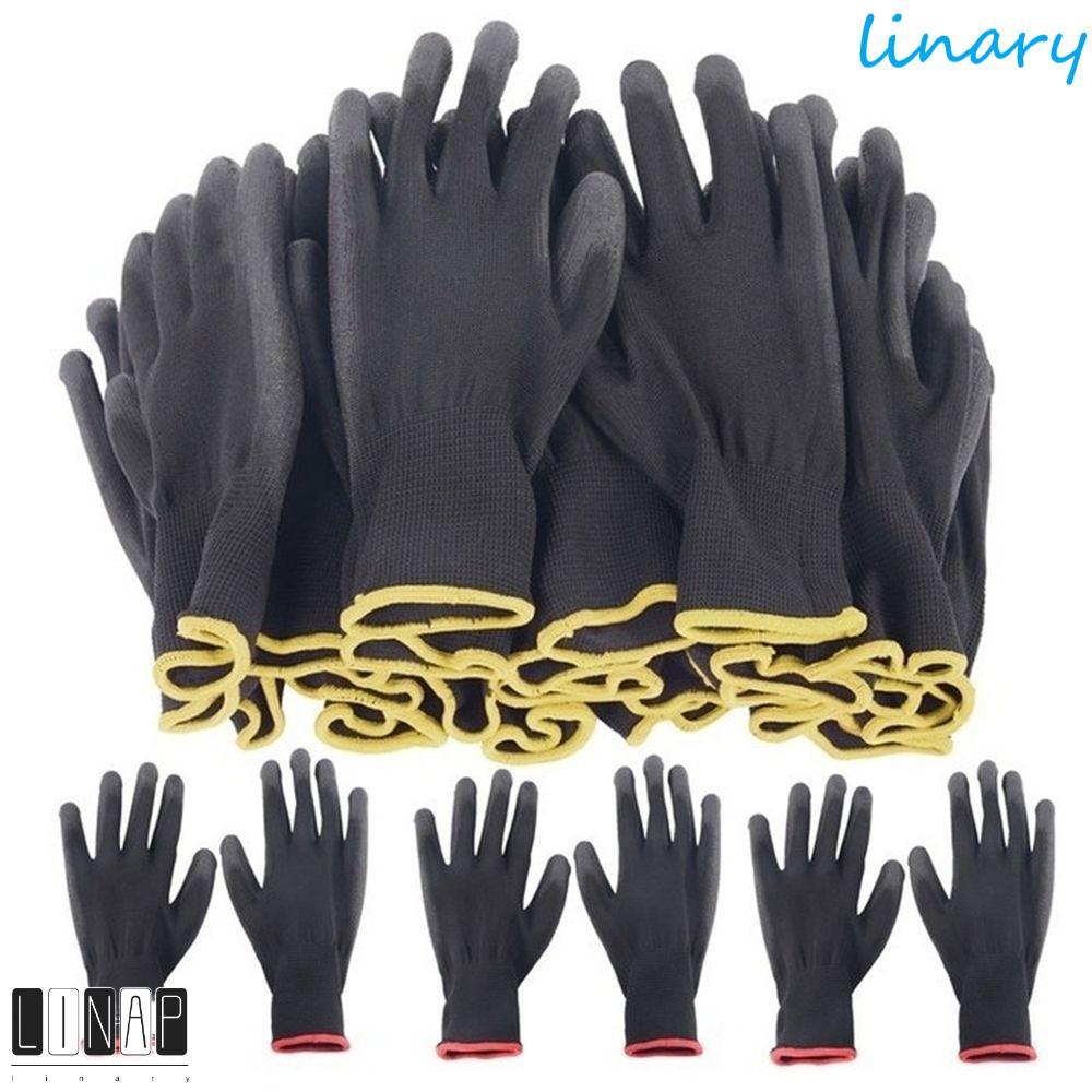CULINARYHV Garden Supplies PU Builders Palm Coating Black Nylon 6 คู่ถุงมือทํางาน