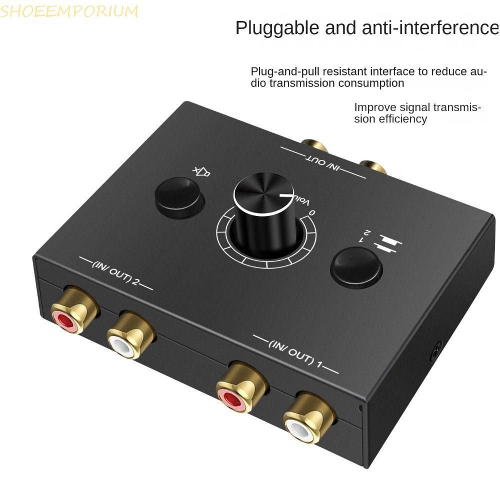 SHOEEMPORIUM Audio Switcher, Splitter 3.5 มม.แจ็ค Audio Splitter, 2 In 1 Out Analog Optical Fiber St