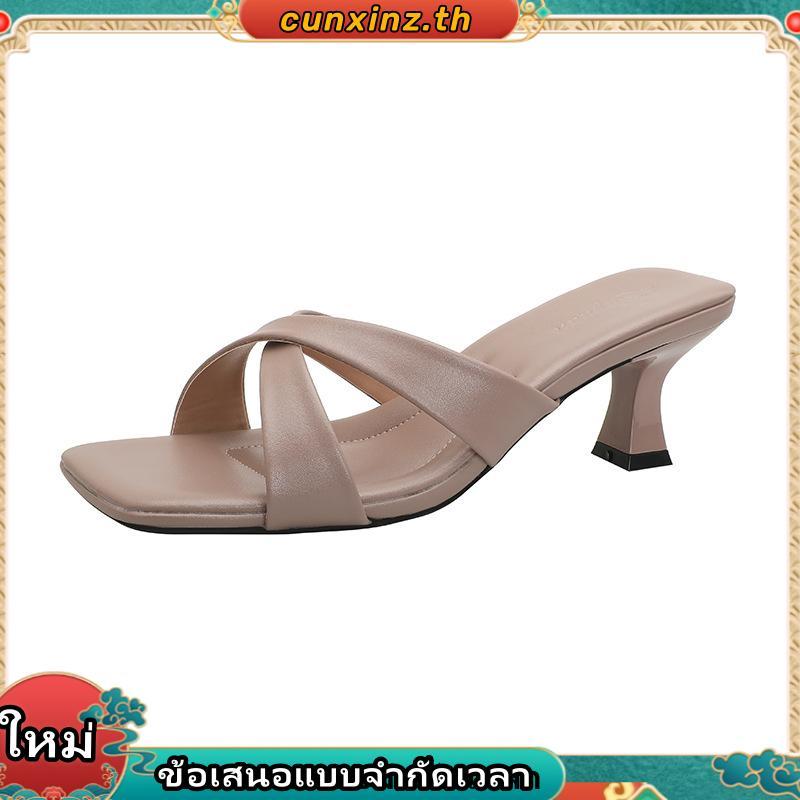 YOURSHOES B15 / รองเท้าส้นสูง 3นิ้ว รองเท้าผ้าซาติน รองเท้าออกงาน