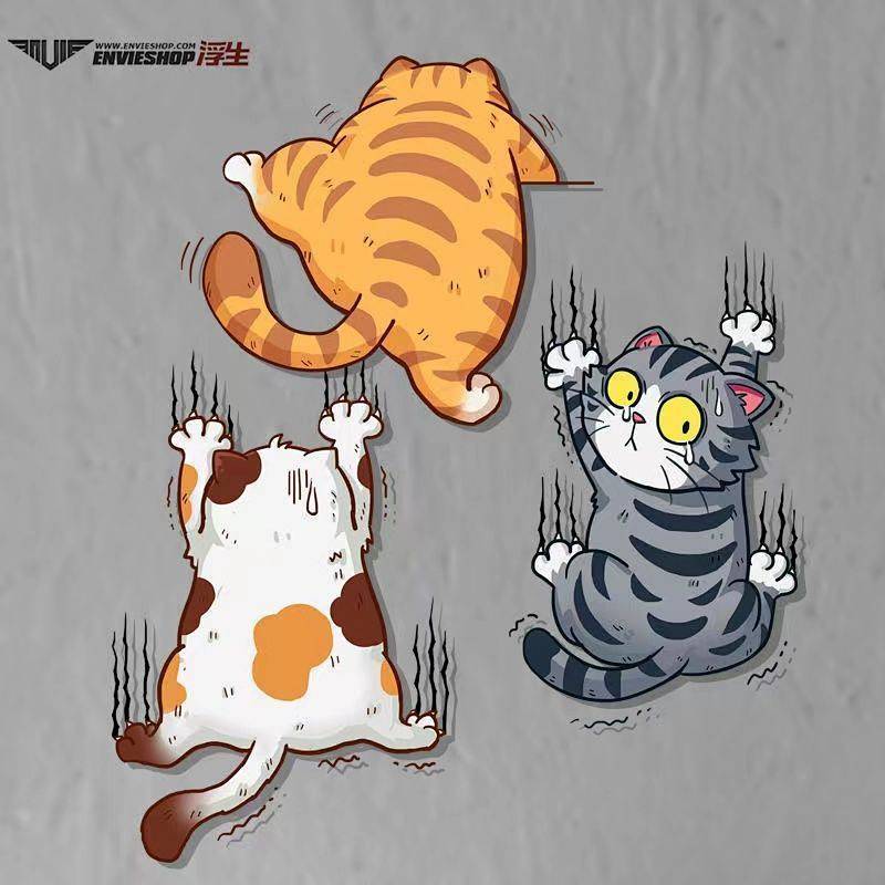 Funny Pet Cat Bumper Stickers Automobile Sticker Bumper Stickers Paper Body Decorative Stickers XfjV