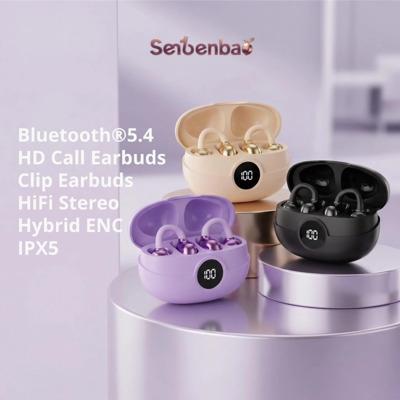 Senbenbao B23 หูฟังเปิดหูคลิปหูฟังขั้นสูง Electroplated Housing LED จอแสดงผลดิจิตอลแบตเตอรี่ Life Clear Call IPX5 Sweatproof