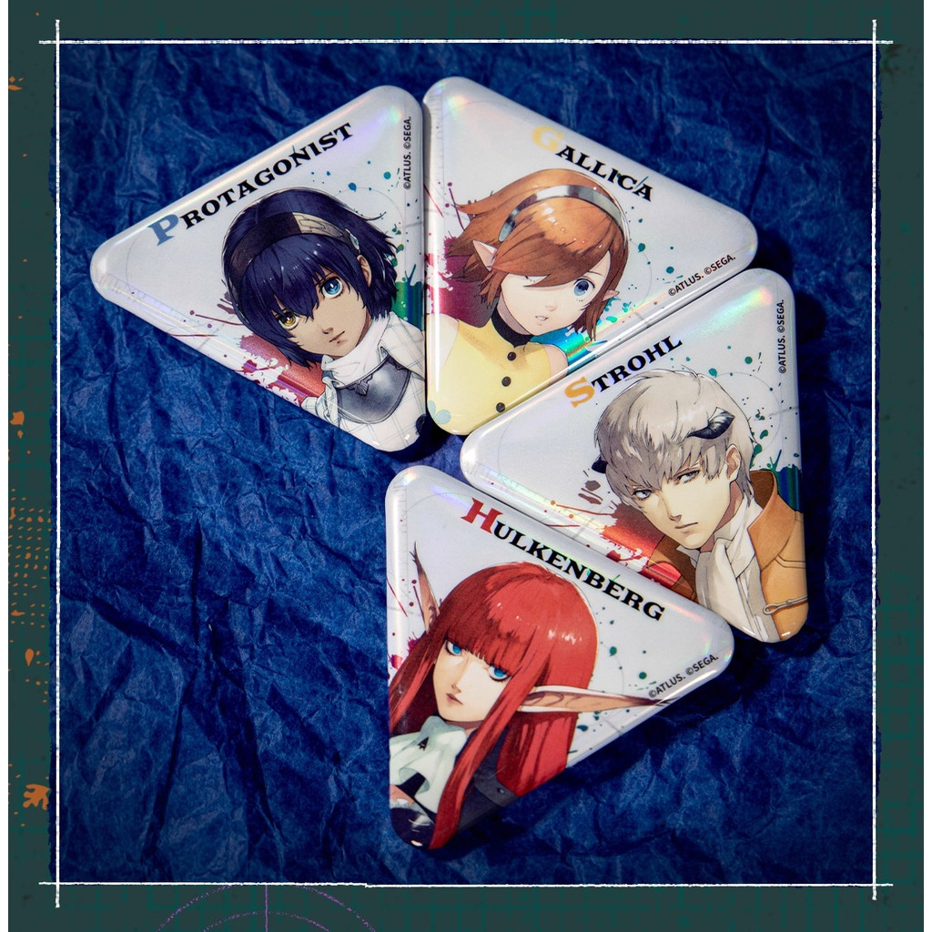 SEGA Sega Metaphorical Fantasy Triangle Tin Badge ATLUS เกม สินค้า