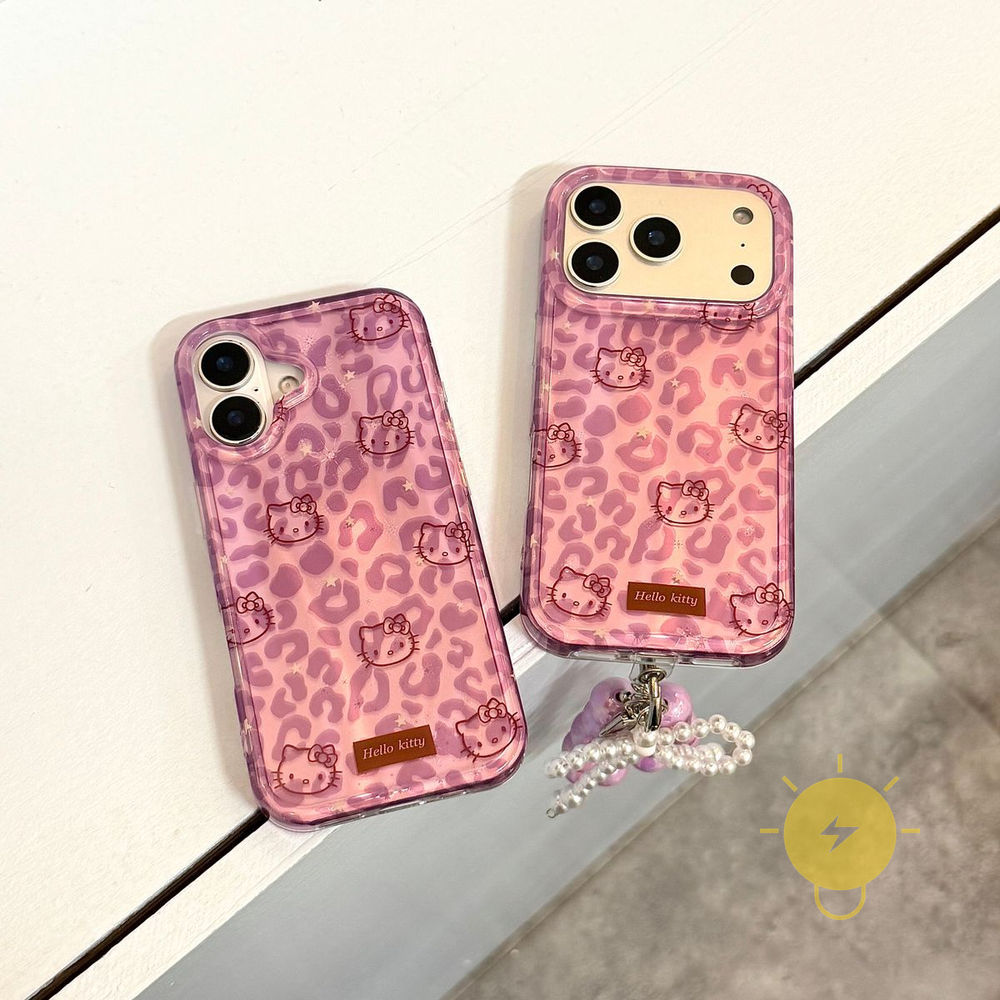 For เคสไอโฟน TPU Leopard Print Keychain Chain Purple Leopard Kitty เคส Phone Case For iPhone 17 Pro Max 16 15 14 13 Cover  Aesthetic Korean Cute ราคา ถูกที่สุด ดีลบีเคเค แกลเลอรีภาพที่ 2