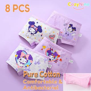 8PC Cotton Boxer Panties For Baby Girls 3-12Year Girls Boyleg Cartoon Panty Underwear Cute Print