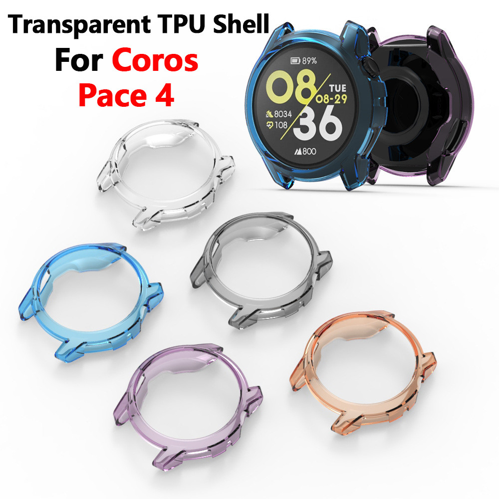 โปร่งใส TPU Watch Shell สําหรับ Coros Watch Pace 4 Non Yellowing Hollow กันกระแทกด้านหน้า Soft Case