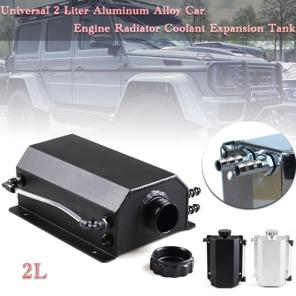 Universal 2L Alloy น้ํามันเครื่องการใช้แก๊สจับสามารถ Breather ถังขวด Coolant หม้อน้ํา Overflow ถัง
