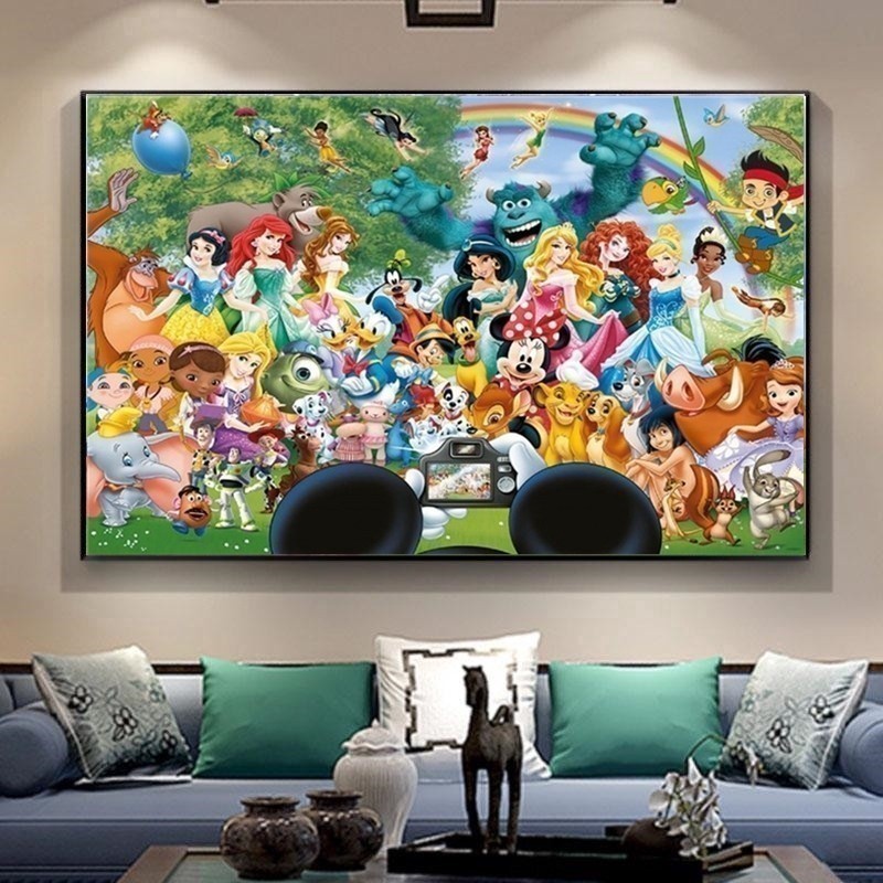 Godz J2 ZN3 5D ภาพวาดเพชรตกแต่งบ้านภาพวาดจิ๊กซอว์ปริศนาการ์ตูน Disney ของขวัญสร้างสรรค์ 039 สามารถปร