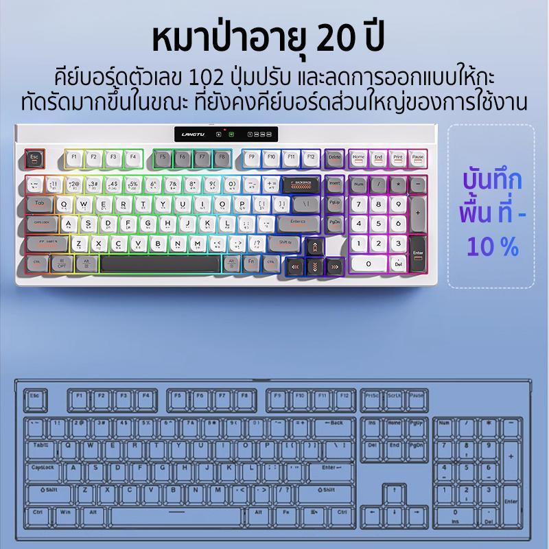 【66%OFF】L102 คีย์บอร์ดไทย คีย์บอร์ดบลูทูธ RGB Backlit คีย์บอร์ดเล่นเกม Bluetooth keyboard คีย์บอร์ดไ
