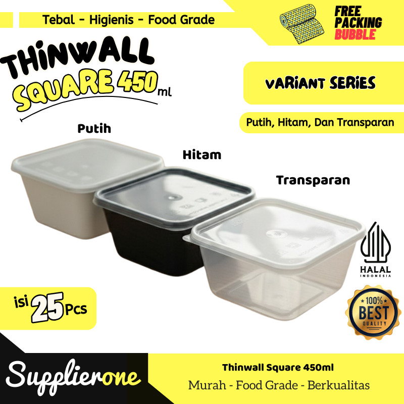 กล่อง Thinwall 450ml / Thinwall 450ml / Thinwall Square 450ml / กล่องข้าวพลาสติก - ซีรีส์ตัวแปร