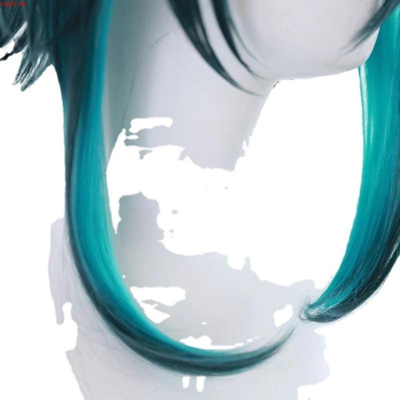 Manmei Genshin Impact Xiao Cosplay Wig Mixed Color Hair with 100cm Polytails Heat Resistant Syntheti
