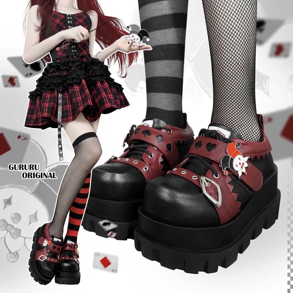 [มาใหม่] Punk Hot Girl Heightening Womens Shoes/Asian Culture Platform Shoes