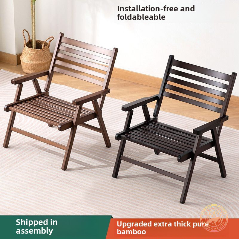 Foldable Chair Backrest Chair Bamboo Chair Outdoor Balcony Portable Leisure Lazy Chair kerusi lipat