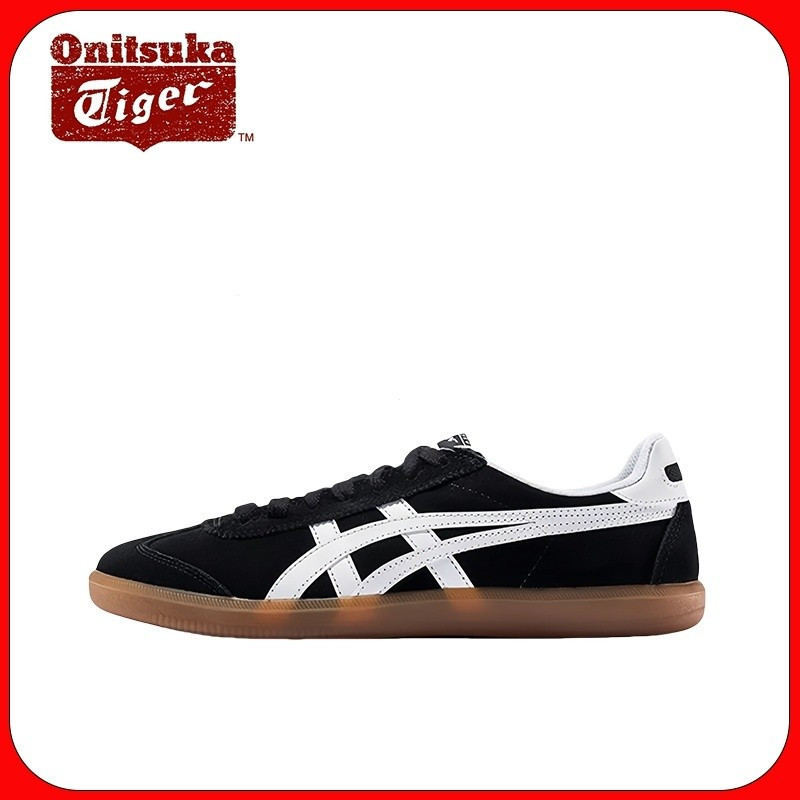 Onitsuka Tokuten German Training Shoes Unisex สีดําสีขาว D3B2L-9001 รองเท้าลําลอง