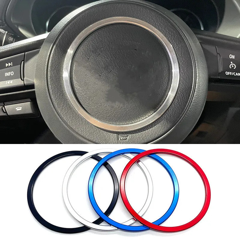 Car Steering Wheel Center Logo Circle Ring Cover Sticker For Mazda 3 6 CX3 CX-3 CX-5 CX5 CX8 CX 9 Ax