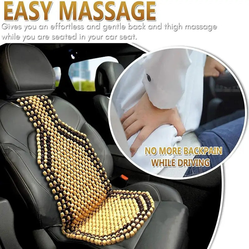 Universal Wooden Car Seat Cushion Auto Cushion Wood Wooden Thick Seat Mat Cover Summer Massage Cool 
