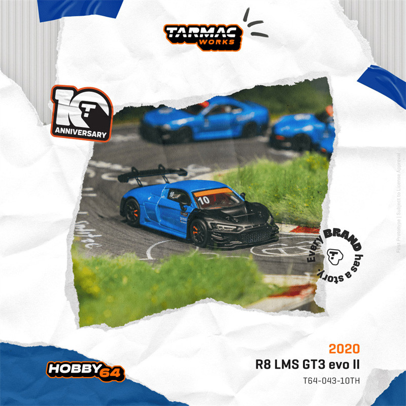 Tarmac Works 1:64 R8 LMS GT3 evo II รถโมเดลDiecast