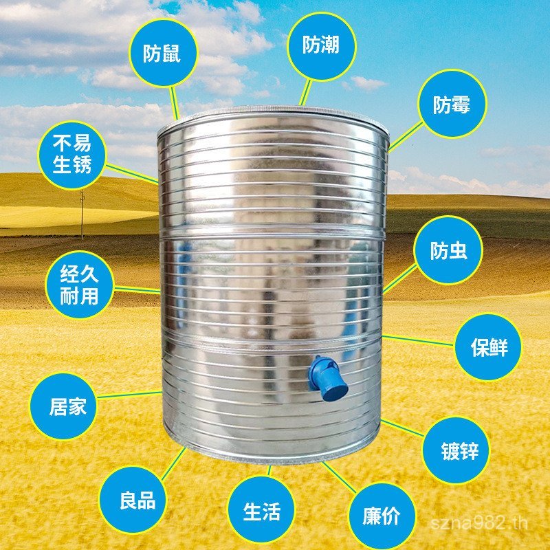 สีเหล็ก Grain Storage Combination ในครัวเรือนขนาดเล็กเก็บ GRAIN Tin GRAIN Stocking Grain KE3C โกดัง 