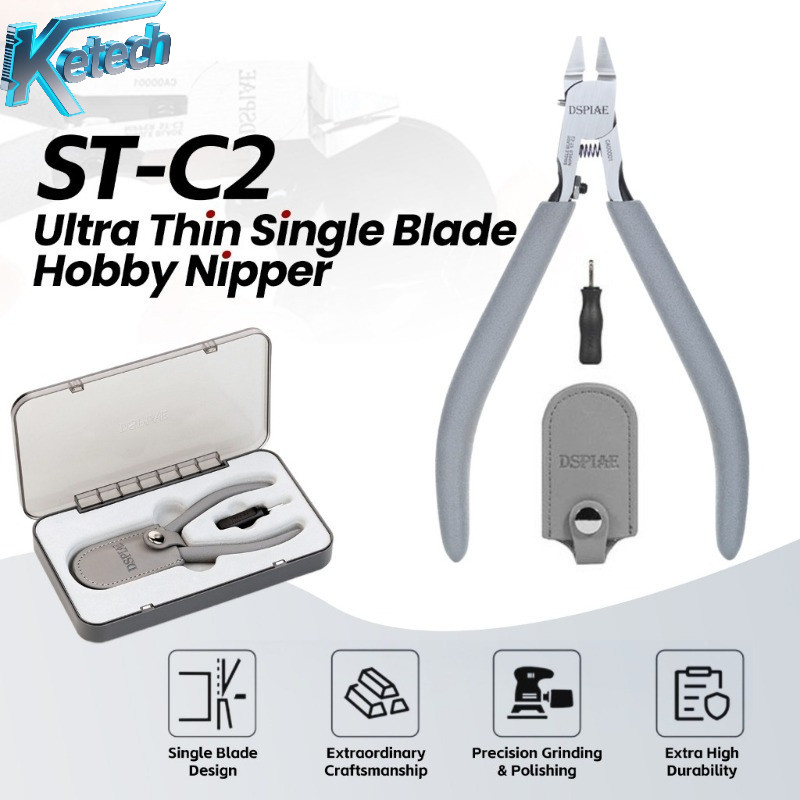 DSPIAE ST-C2 Ultra Thin Single Blade Hobby Nipper พร้อมกล่องเก็บ Precision ตัดสําหรับ Gundam ทหาร DIY ชุดอาคาร