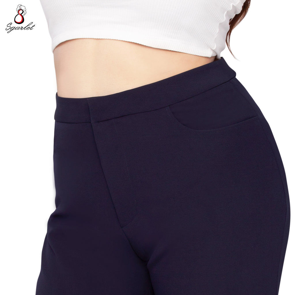 SGARLET PLUSSIZE กางเกงขายาวไซส์ใหญ่ทรงขาม้า พรางหุ่นเพรียว ทรวดทรงสมส่วน สีดำ/กรมท่า FLW087 — صورة 4