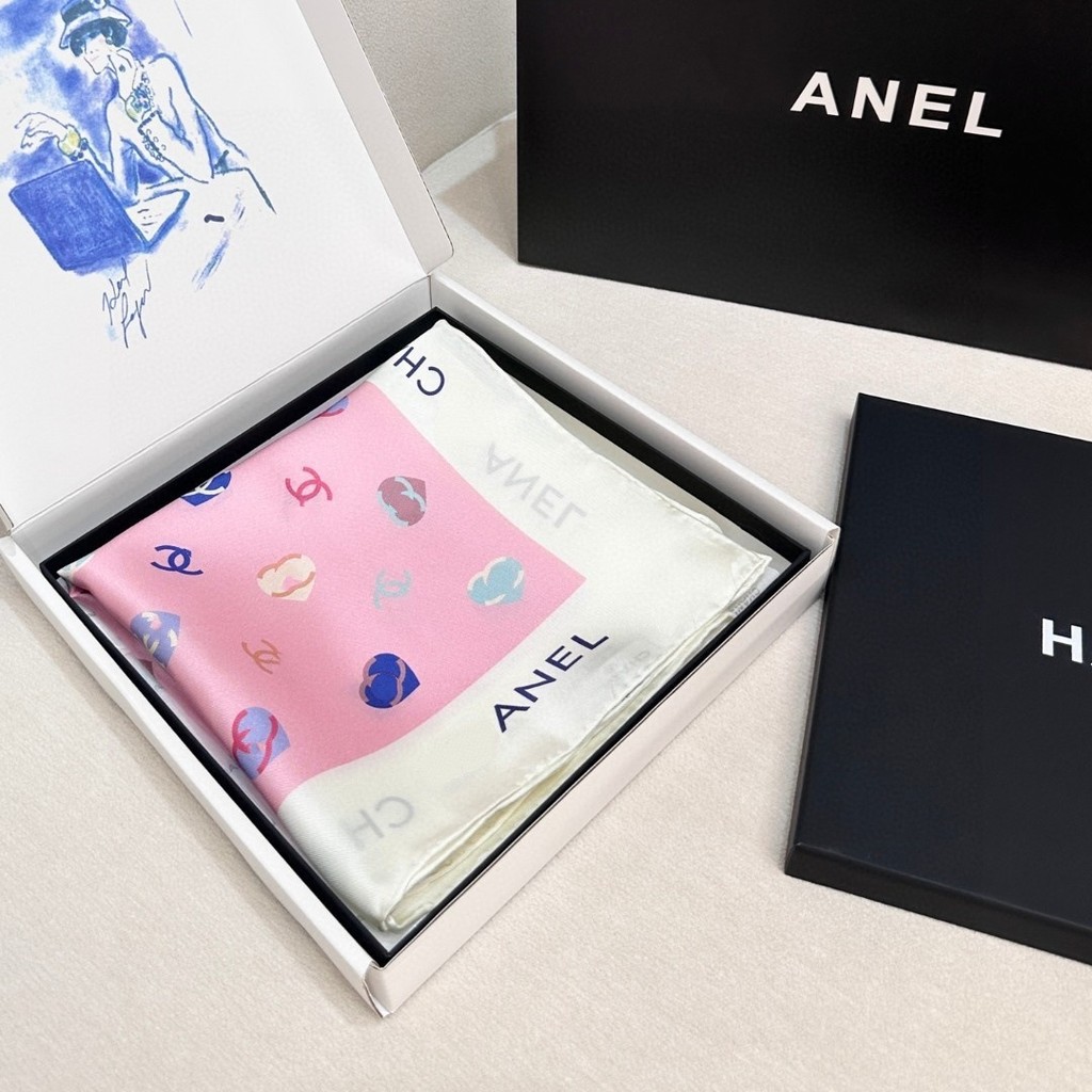 HGOY Xiaoxiang's New Four-Color Letter Design90cm Silk Scarf Scarf Shawl Headscarf Neck Scarf Chines