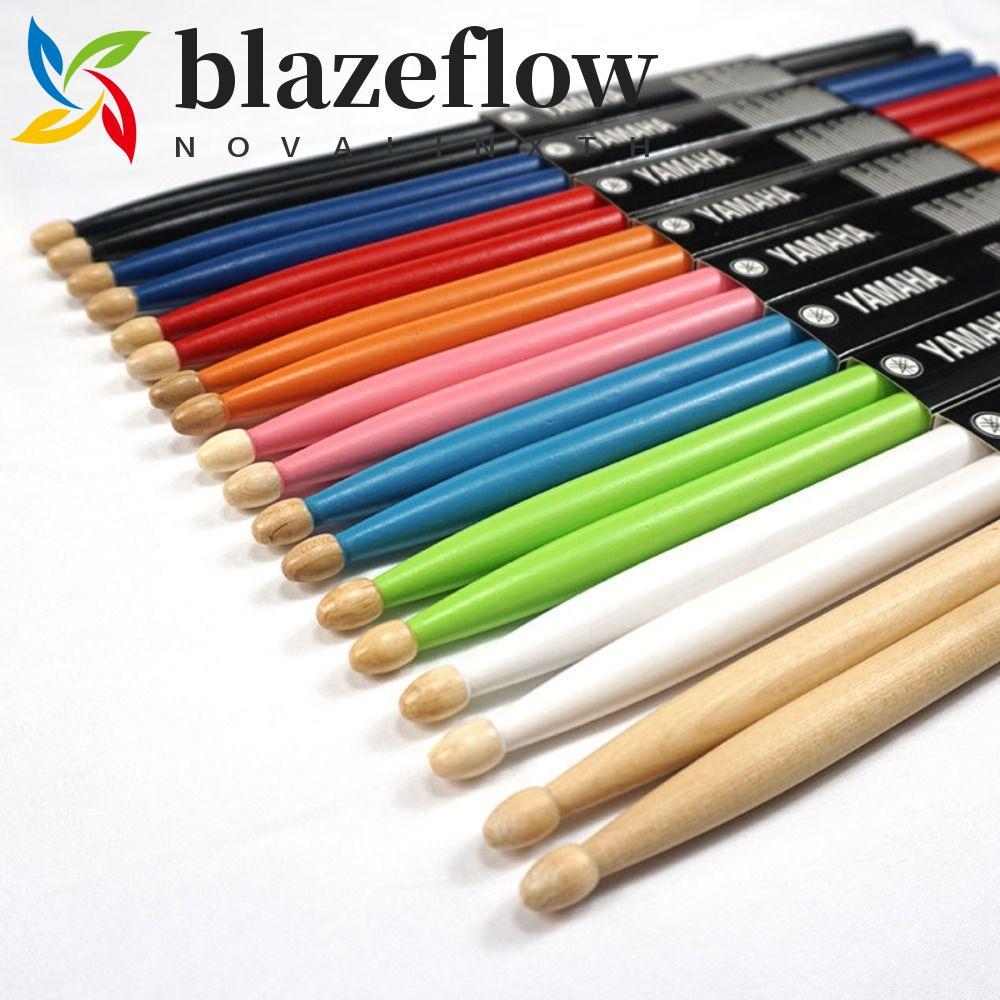 BLAZEFLOW Drum Sticks, 5A/7A ไม้ตีกลองคลาสสิก, อุปกรณ์เครื่องดนตรีที่มีสีสัน Teardrop Head Professio
