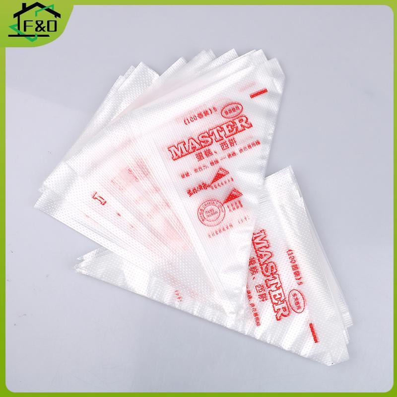 F&O 50/100 ชิ้นทิ้งถุงขนมเค้กตกแต่งกระเป๋าชุดถ้วยเค้กเครื่องมือเบเกอรี่.