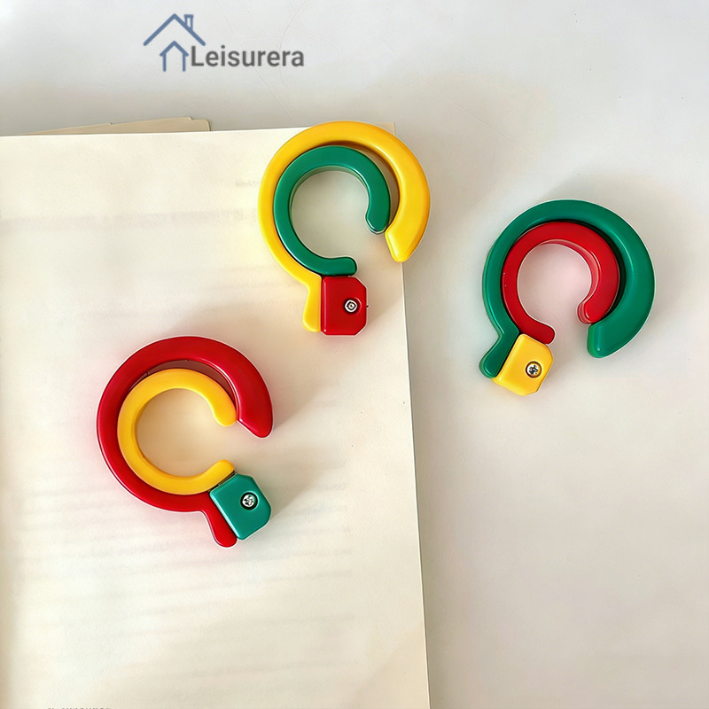 LAตะขอรูปตัว S บล็อกสี ตะขอแขวนเสื้อผ้าแบบพับได้หมุนได้ 360° ห้องครัว ห้องน้ำ พลาสติก