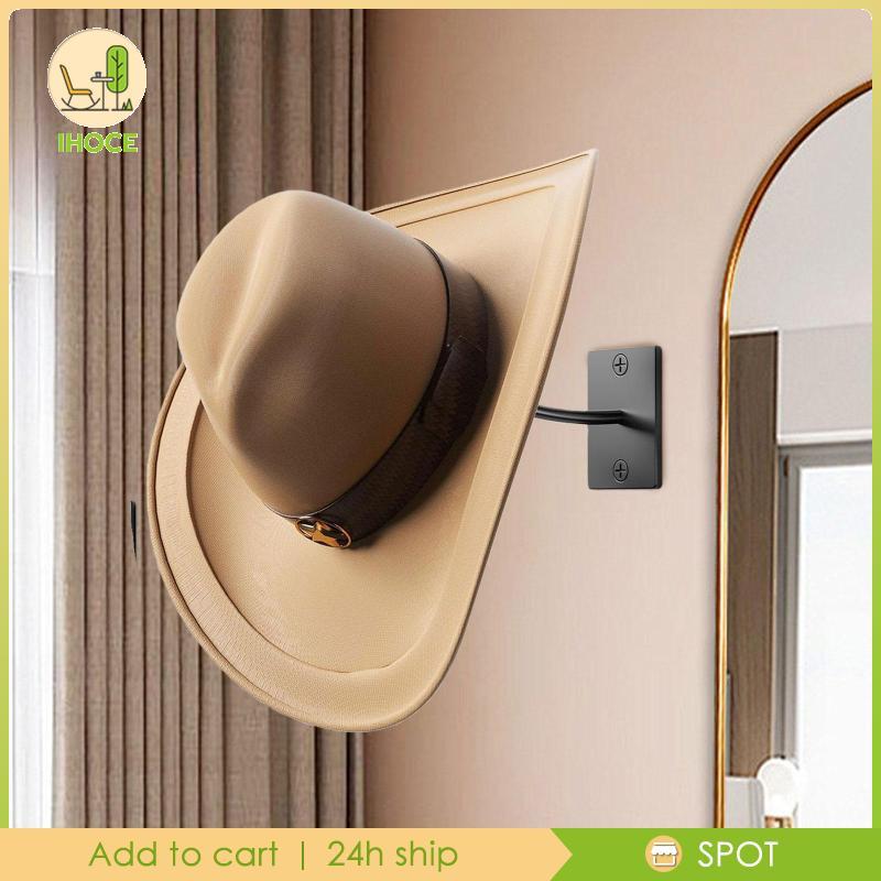 [Ihoce] Cap Rack Baseball Cap Organizer Wall Mount Rustic Modern Multi-Purpose Black