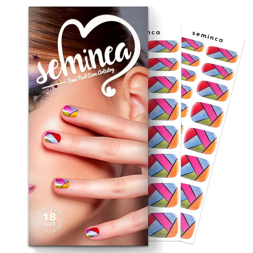 Semi Cured Gel Nail Strips-Salon Quality Semi-Curred Gel Press On Nails สติกเกอร์ Strengthening Quic