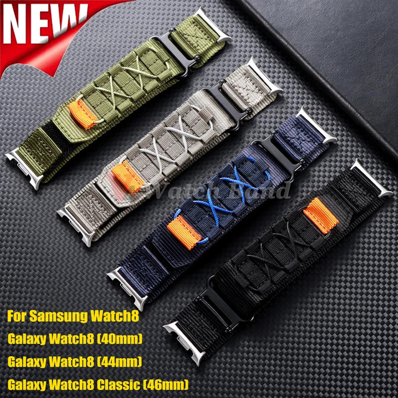 ไนลอนสายรัดกีฬาสําหรับ Galaxy Watch 8 Classic Smartwatch อุปกรณ์เสริมสายรัดข้อมือ Galaxy Watch 8 40 