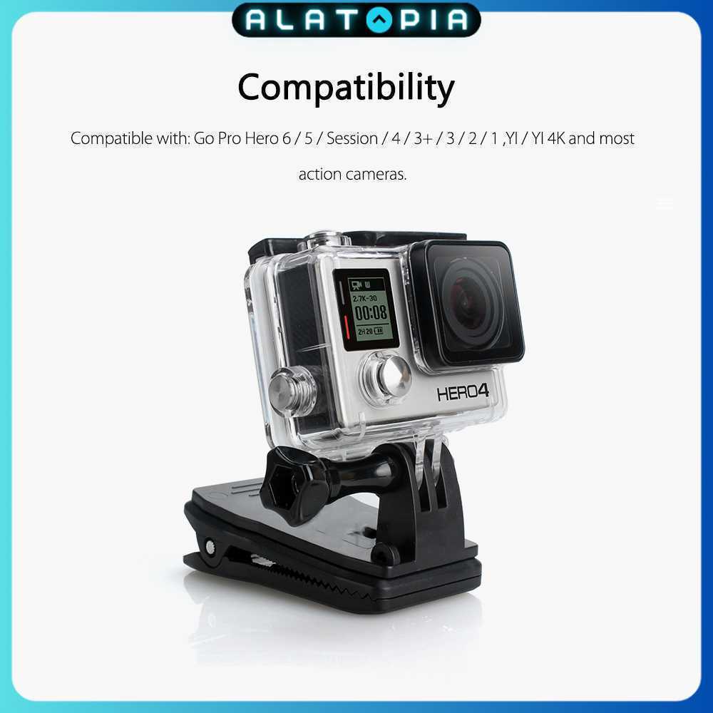 Vamson 360 Rotary Clamp Mount Clip สําหรับ GoPro Xiaomi Yi - VP512A