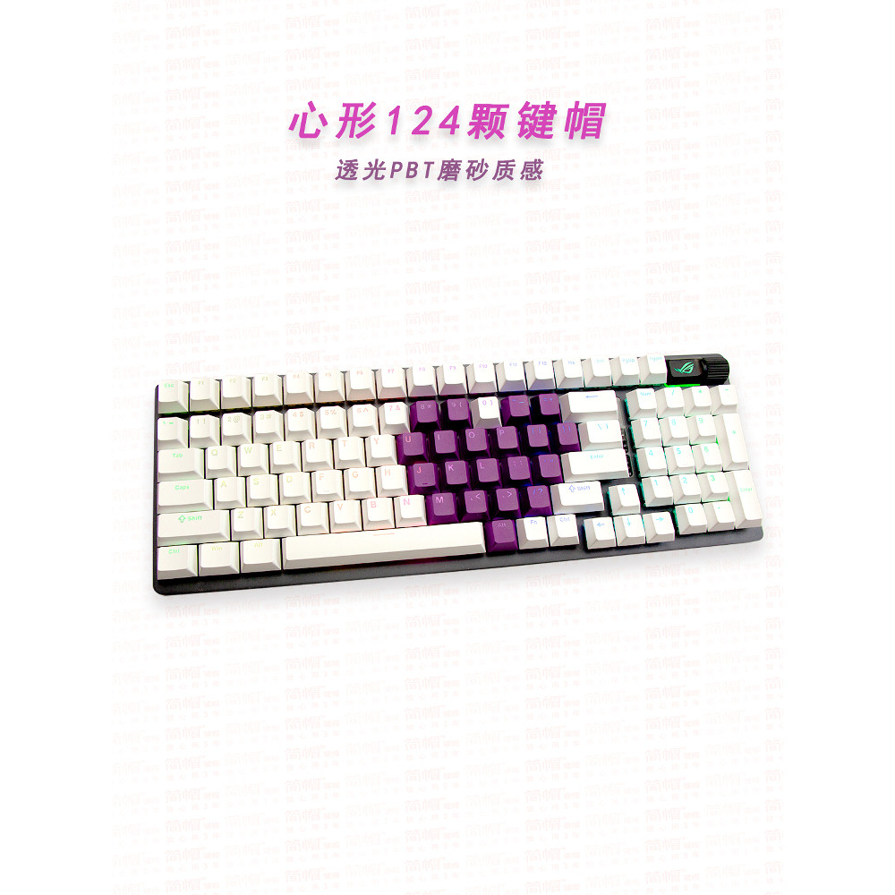 keycap ไทย work egg keycaps สีม่วงรูปหัวใจ Keycap/โรงงานเดิมความสูงโปร่งแสง PBT คีย์บอร์ดแบบกลไกหมวก
