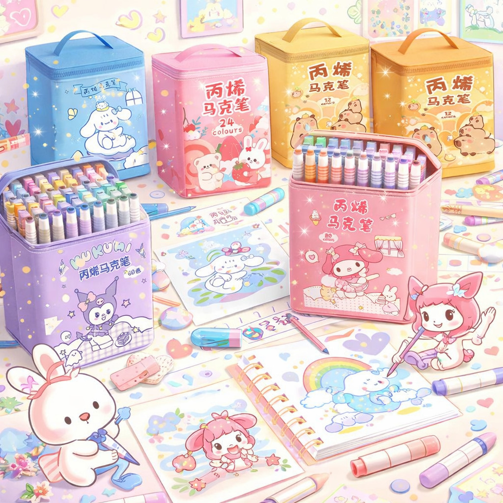 MARKER MAKER CONTENTTS 24 ชิ้น (24 สี) / VIBRANT AND VERSATILE / ACRYLIC MERKER SET 24 สีกันน้ํา