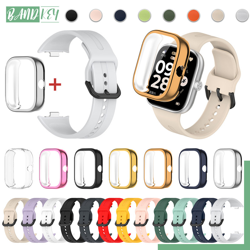 สายซิลิโคน for Smartwatch Xiaomi Redmi Watch 6 5 4 สายรัดข้อมือยางยืดหยุ่นอ่อนฝาครอบคลุมหน้าจอป้องกันการกระแทก