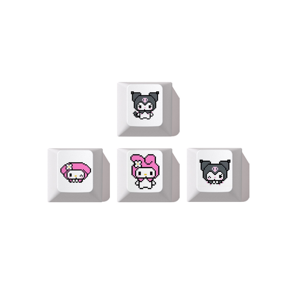 keycap ใส keycap Kuromi Sanrio Keycap Pixel สไตล์น่ารักที่ไม่ซ้ํากันเสริม Keycap คีย์บอร์ดเครื่องกลร